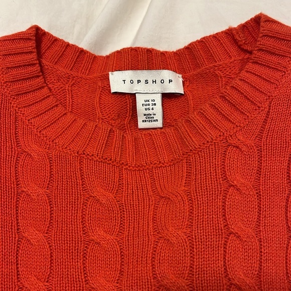 Topshop Cropped Cable Knit Sweater - Picture 2 of 4